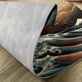 thumbnail image 4 of Ambesonne Nautical Place Mats Set of 4, Ethnic Japanese Ocean Boat, Standard Size, Cinnamon and Petrol Blue, 4 of 5