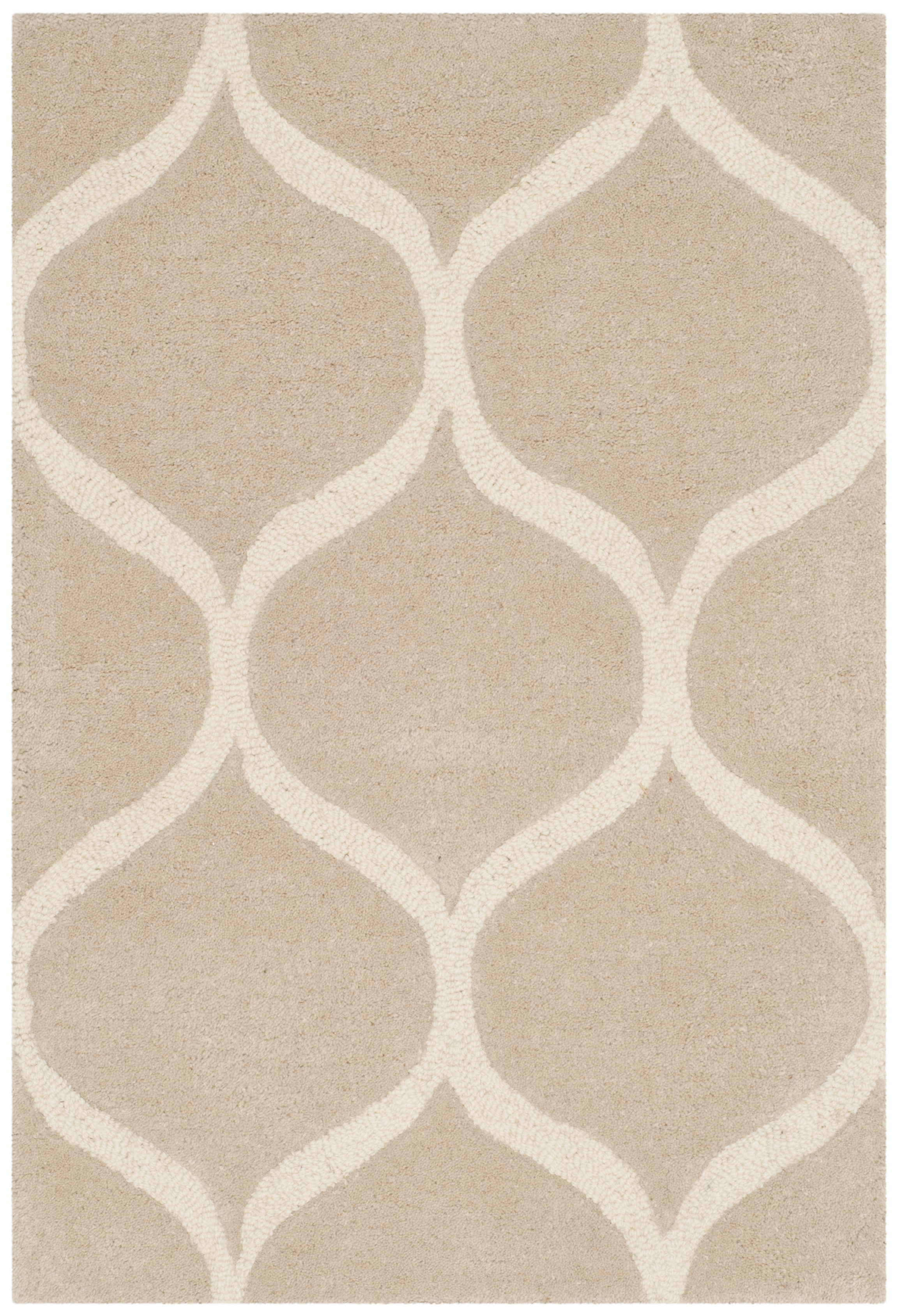 SAFAVIEH Cambridge Jared Geometric Wool Area Rug, Light Beige/Ivory, 2' x 3'