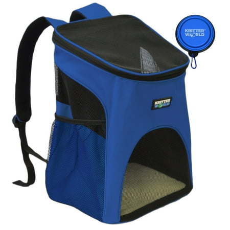 Gray Cat Strap KritterWorld Outdoor Soft-sided Dog Cat Pet Carrier / Mesh Pup Pack / Travel Backpack Padded Adjustable Shoulder Strap with Built-in Collar Buckle, Removable Fleece Bed, Sided Pocket ()
