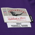 thumbnail image 6 of Men's Mitchell & Ness Terrell Suggs Purple Baltimore Ravens 2003 Legacy Replica Jersey, 6 of 7