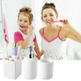 thumbnail image 4 of 6 Pcs White Bathroom Set Complete with Toothbrush Holder, Lotion Soap Dispenser, 2 Qtip Holder Dispensers,Vanity Tray,Bathroom Tumbler - Countertop Vanity Organizer - Bathroom Accessories Set, 4 of 5