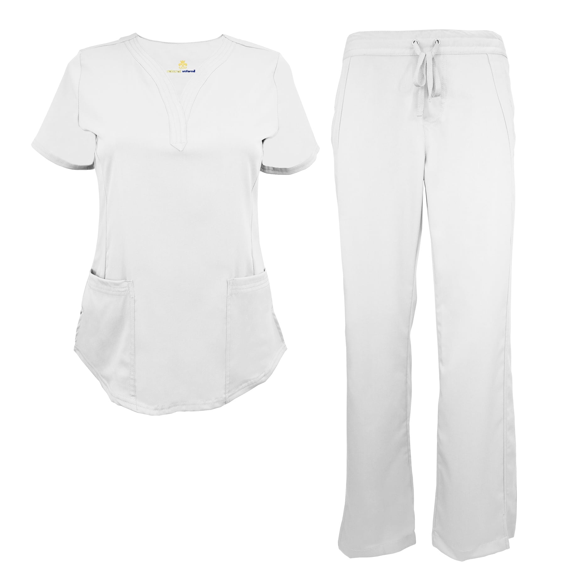 NATURAL UNIFORMS Womens STRETCH SCRUB SET With VNECK TOP