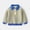 Blue background, variant on LYMAYTER Toddler Boys Striped Long Sleeve Lapel Collar Sweatshirt Casual Pullover Top for Daily Wear 2-7Y