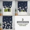 thumbnail image 3 of Tie Up Curtains for Windows Cherry Blossom Crane Valance Adjustable Balloon Curtain Japanese Style Navy Blue Tie Up Shades for Kitchen Living Room Bedroom Privacy Curtain Drape 34x45 Inch, 3 of 9