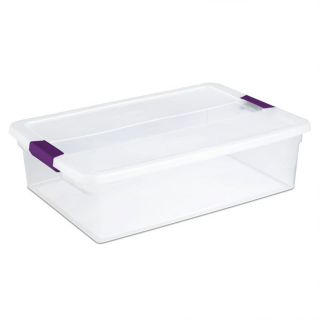 Sterilite Bac de Rangement Clear View de 32 Pintes avec Couvercle, Lot de 24
