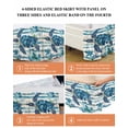 thumbnail image 5 of Blue Sea Turtle Bed Skirt Queen Size 16" Drop Blue Floral Starfish Retro Striped Ruffled Wrap Around Bed Skirts Adjustable Elastic Bedskirt Dust Ruffle for Queen Size Bed, 5 of 7