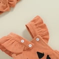 thumbnail image 3 of My First Halloween Baby Girl Outfit Newborn Corduroy Pumpkin Bubble Romper Bodysuit Overalls With Headband Cute Fall Clothes Sets, 3 of 8