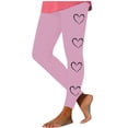 thumbnail image 3 of lcziwo Sale of The Day Clearance, Leggings for Women Funny Love Heart Print Compression Leggings Casual High Waisted Tummy Control Tight Workout Yoga Pants Pink L, 3 of 7