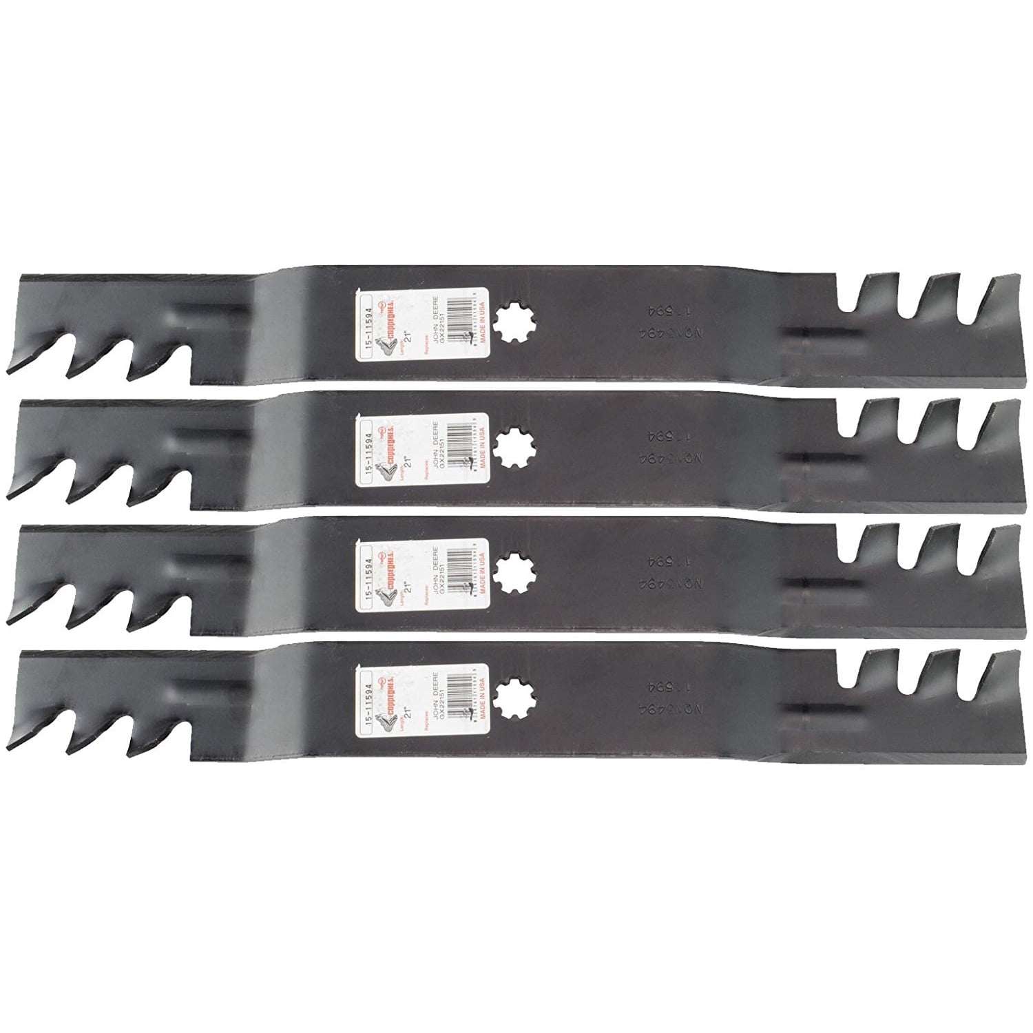 4 Pack 11594 Copperhead Mulching Blades Compatible With John Deere