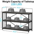 3 Tier Bookshelf Storage Organizer Industrial Short Wide Open