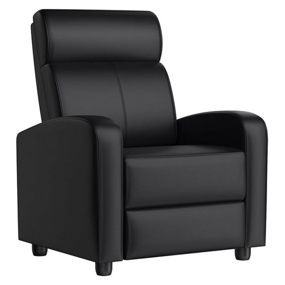 AIZYT Recliner Chair PU Leather Recliner Sofa Home Theater Seating with Lumbar Support Overstuffed High-Density Sponge Push Back Recliners Armchair for Living Room