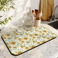 thumbnail image 3 of 2 Pack Washable Rubber Sunflower Cute Floral Dish Drying Mats for Kitchen Counter Home Large Coffee Bar Pad Accessories and Decor for Utensils Stemware (2pcs 19.5''x12''), 3 of 6