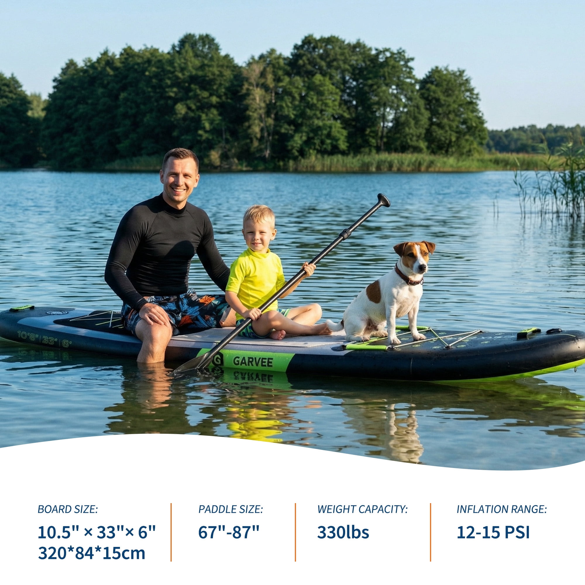 Stable Inflatable Upright Paddle Paddle Board – Non-Slip Deck, Lightweight, Deluxe Accessories, Built-in Camera Mount – Adult & Youth paddle Board for All Skill Levels – 320cm