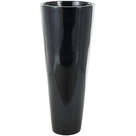 DecMode 50 Minimalistic Floor Black Fiberglass Vase