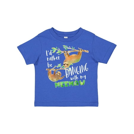 

Inktastic Id Rather Be Hanging with My Meemaw- Cute Sloths Gift Toddler Boy or Toddler Girl T-Shirt