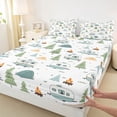 thumbnail image 4 of Erosebridal Outdoor Camping Adventure Full Size Sheets,Cartoon Camper Bed Sheets For Boys Kids 4 Pieces, 4 of 6