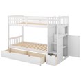 thumbnail image 6 of Harper & Bright Designs Stairway Bunk Beds with Trundle Twin Over Full/Twin with Storage Shelf Wood Kids Bed Bedroom with Full-Length Guard Rail Easy Assembly, 6 of 13