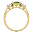 thumbnail image 4 of 1.5 ct Round Cut Natural Peridot Three-Stone Engagement Ring for Women in 18K Yellow Gold, 4 of 5
