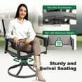thumbnail image 5 of Nuu Garden 7-Piece Dining Set for 6, 4 Stationary Chairs and 2 Swivel Rocking Chairs with 2.8” Soft Cushions, 63” x 35” Spacious Table with 2.4” Umbrella Hole, Black and Gray, 5 of 9