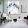 thumbnail image 3 of Blue Blooms Floral Kitchen Curtains Window Panels, Farmhouse Spring Flowers Botanical Insulated Window Treatment Curtain, Grommet Curtains for Bedroom/Living Room/Bathroom, 2 Piece 27.5"Wx39"L, 3 of 8
