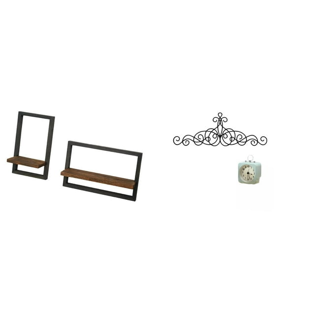 Estantes de pared para almacenamiento,Estantes flotantes de madera Estantes de pared de madera,Decoración de pared con arte de pergamino,Decoración de pared con arte en pergamino,arte
