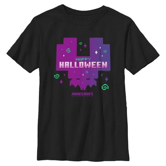 Boys Minecraft Happy Halloween Pixel Art Decor T Shirt