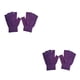 thumbnail image 2 of Jumpingount 1 par de guantes sin dedos, tejido artesanal, cubierta de medio dedo, accesorio de ropa, calentador de manos con Color sólido para Violeta 2piezas, 2 of 6