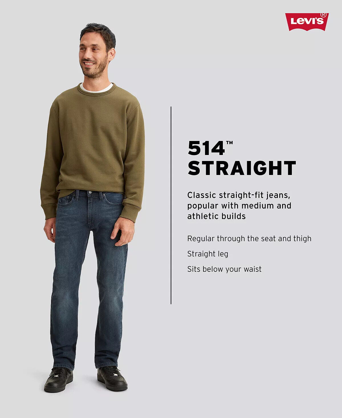 Levi's Flex Men's 514 Straight-Fit Jeans in Sultan Blue-Size 36x30 -  