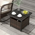 thumbnail image 4 of Costway Table d'Appoint en Acier Tressé Brun pour Terrasse, Jardin, Patio, Piscine, Mobilier, 4 of 10