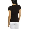 thumbnail image 2 of ToBeInStyle Women's Slim Fit Scoop Neck Short Sleeve Longline Tee, 2 of 5