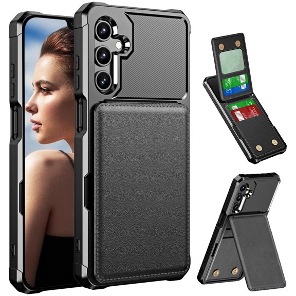 Wallet Phone Case compatible with Samsung Galaxy A57, Card Holder,PU Leather Flip Cover, Magnetic Closure, Shockproof TPU Inner Cover