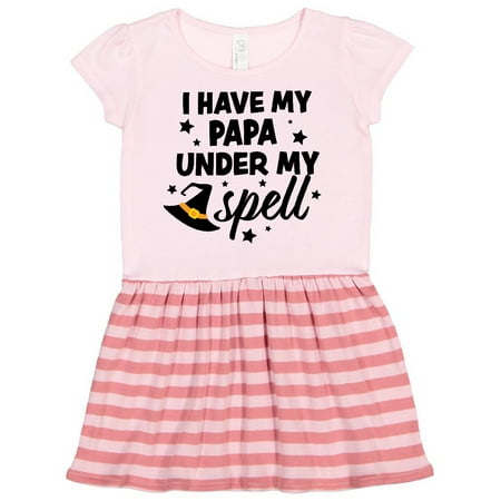 

Inktastic I Have My Papa Under My Spell with Cute Witch Hat Gift Toddler Girl Dress