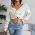 thumbnail image 3 of Womens Fall Fashion 2022! QLEICOM Sweaters for Women, Women's Fashion Casual Colorful Long Sleeve Off Shoulder Knit Sweater Crew Neck Sweater On Clearance, 3 of 5