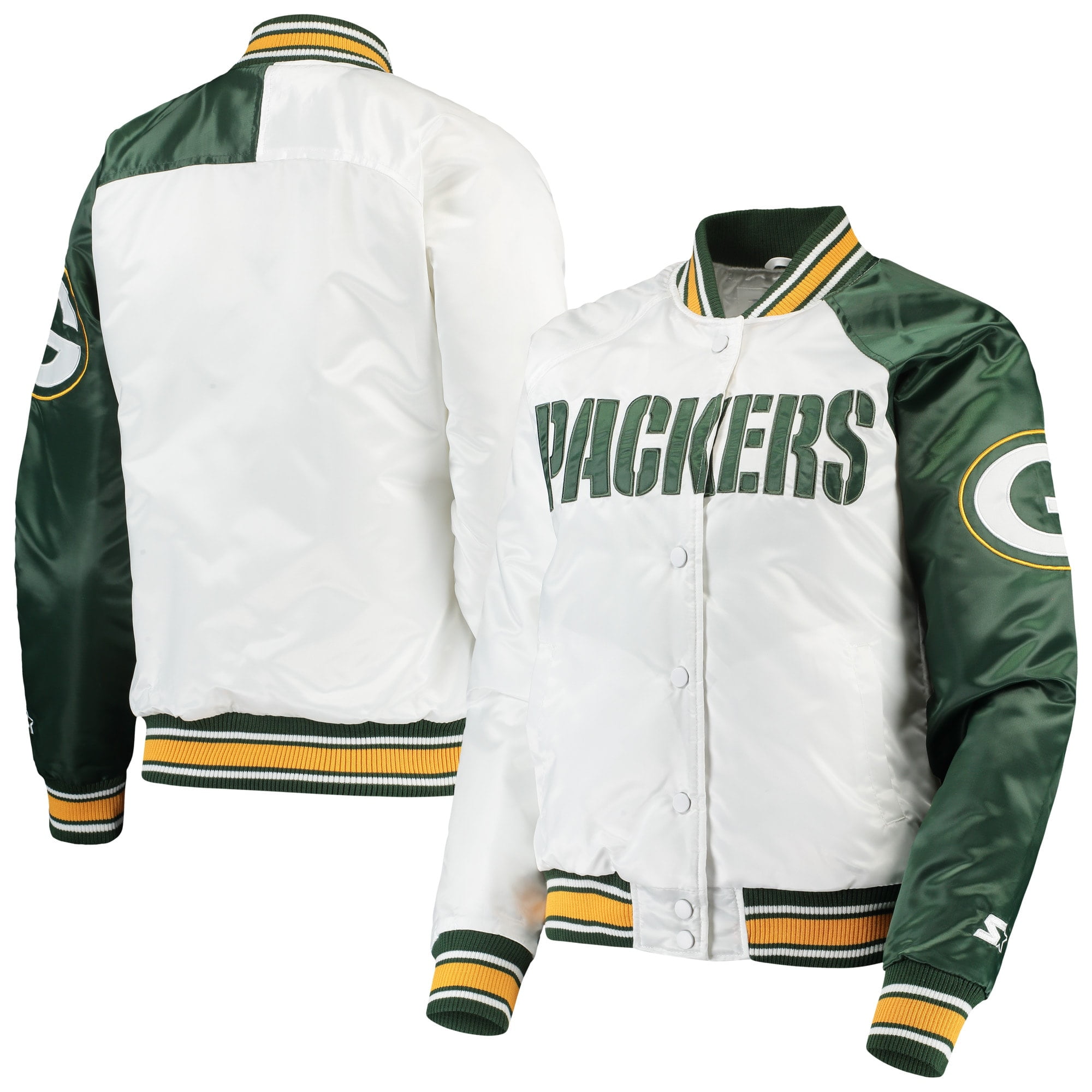 Green Bay Packers Starter Women's Hometown Satin FullSnap Jacket
