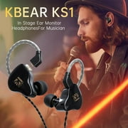 KBEAR KS1 in Ear Monitor Bass Earbuds Wired Earbuds,Clear Sound Stereo Headphones, Vocals Forwards High Resolution Noise Canceling Earphones,Dual Magnectic Circuit Dynamic Detachable Cable