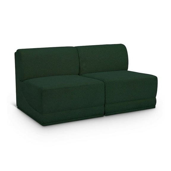 Meridian Furniture Ollie Green Boucle Fabric Modular Sofa