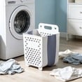 thumbnail image 6 of Foldable Hanging Laundry Basket Wall Mount Dirty Clothes Hamper Collapsible Storage Bin for Bathroom Bedroom 14.17x11x5.9 Inch, 6 of 7