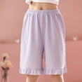 thumbnail image 2 of Ltctricy Girls' Shorts Children Casual Elastic Waist Ruffle Hem Textured Knee Length Shorts Comfy Lounge Shorts 3-15 Years, 2 of 5