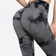 thumbnail image 4 of Gibobby Pantalones de yoga Pantalones de yoga teñidos con , traje de yoga ajustado para correr sin costuras, pantalones de fitness deportivos, cader(Negro,CH), 4 of 5