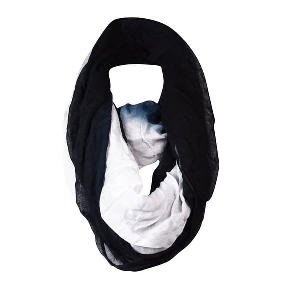 Calvin Klein Dip Dye Gauze Infinity Black Scarf