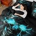 thumbnail image 4 of Castle Fairy Abstract Skull Twin Bedding Sets 7-Piece for Teens Adults,Gothic Style Bedding Comforter Set Microfiber,Gradient Lightning Breathable Sheet Sets,Super Cozy Room Decor,Reversible, 4 of 8