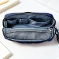 thumbnail image 4 of Hyknon Large Capacity Pencil Case Pen Pouch, Multi-layered Pencil Holder with Handle, Stationery Bag with Zipper, Portable Pen Pouch for Women Adult, Durable Storage Organizer for College, Dark Blue, 4 of 6