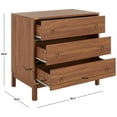 thumbnail image 3 of SAFAVIEH Galio Contemporary 3 Drawer Chest, Walnut/Gold (30.7 in. W x 18.5 in. D x 30.6 in. H), 3 of 15