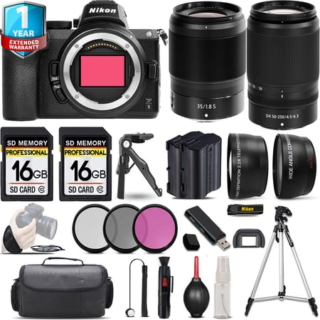 Nikon Z5 Mirrorless Camera with 50-250mm f/4.5-6.3 VR Lens + 35mm f/1.8 S Lens + 3 PC Filter Set + 32GB- Kit