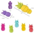 thumbnail image 2 of Marcadores de vidrio para tapón de botella, 1 tapón de silicona para vino y 6 marcadores de vidrio para reuniones familiares, fiestas y otros eventos, diseño de piña, 2 of 5