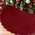 thumbnail image 5 of JEWLALO Burgundy Christmas Tree Skirt, 48 Inches Neutral Velvet Christmas Tree Skirts Modern Scalloped Edge Xmas Decorations Minimalist Mat for Home Indoor Outdoor Holiday Party Decors, 5 of 9