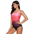 thumbnail image 2 of Traje de baño de una pieza con espalda cruzada y degradado para mujer, 2 of 5