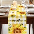 thumbnail image 3 of Sunflowers 70 Inch Table Runner, Yellow Plaid Sunshine Vintage Country Bee Farmhouse Dresser Scarf Cotton & Linen Tablerunner for Dining/Kitchen Island/Holiday Party Décor 13" x 70", 3 of 9