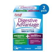 (2 pack) (2 Pack) Digestive Advantage Prebiotic Fiber Plus Probiotic Tablets, 32 count