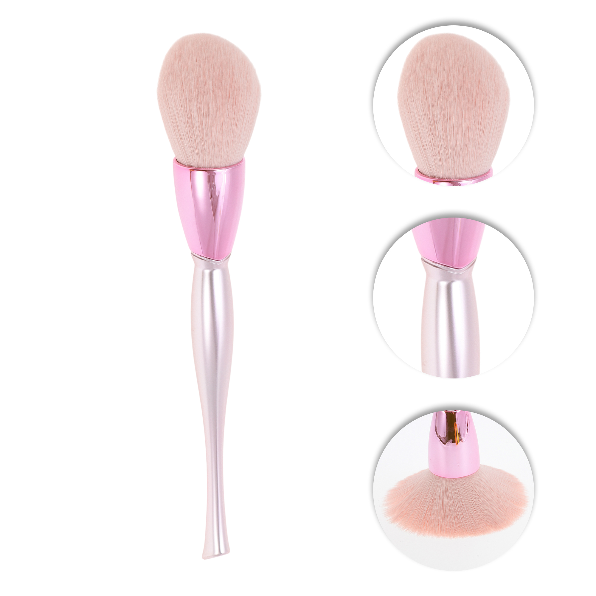 Unique Bargains 1 Pc Fluffy Makeup Brush for Daily Makeup Application Pink